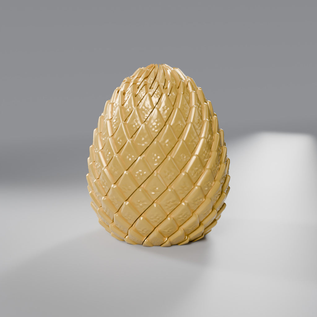 Ovo de Dragão Giratório Texturizado, Dourado