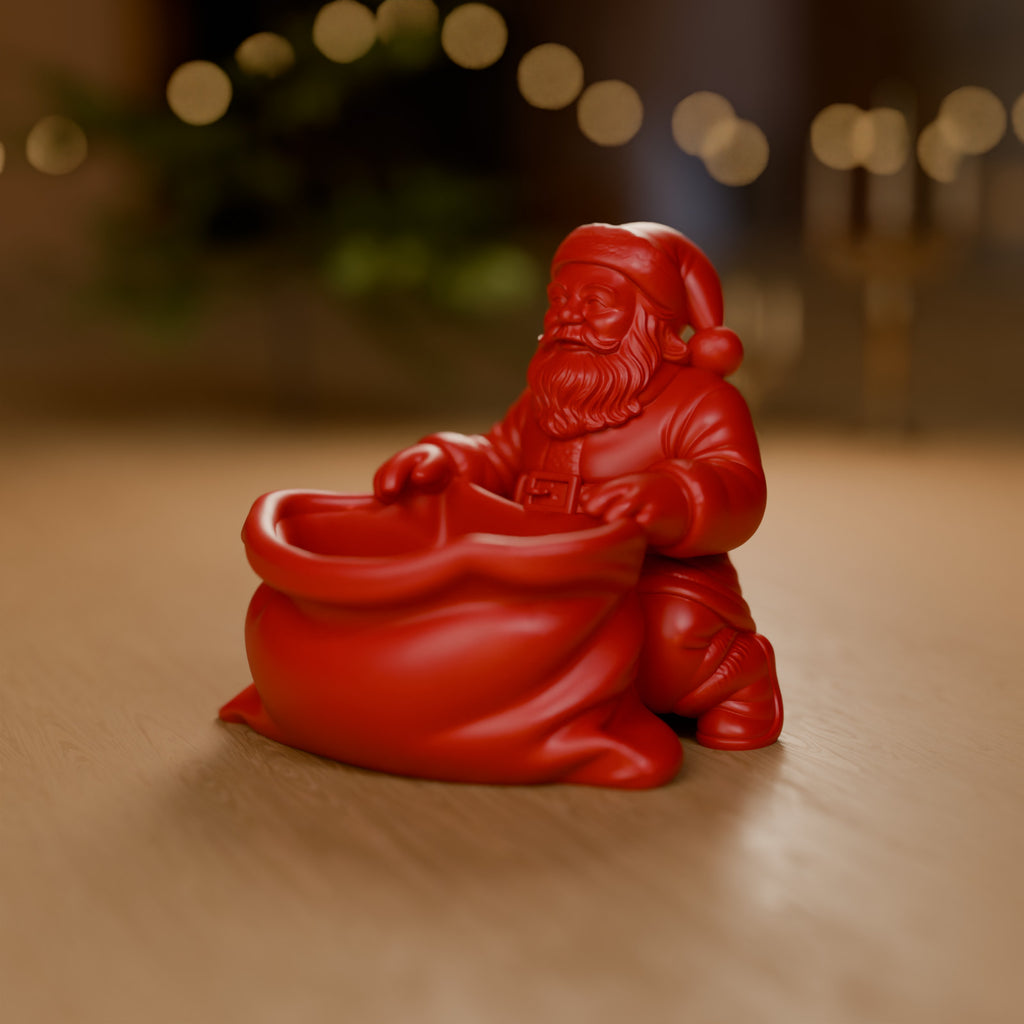 Papai Noel com Saco Porta-Doces decorando o ambiente