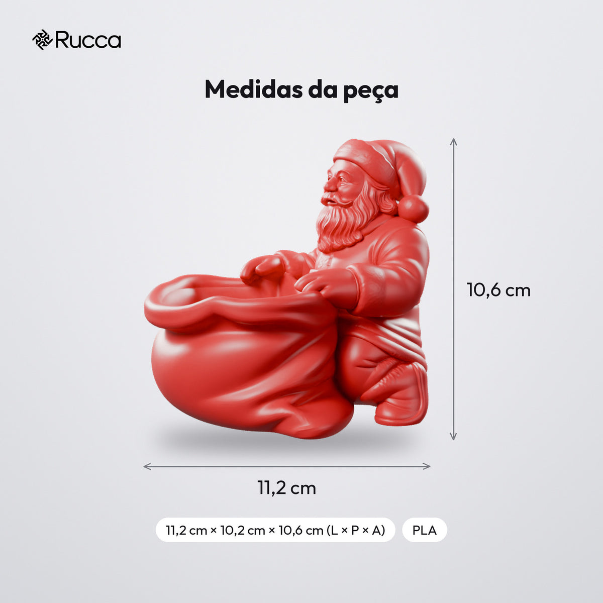 Papai Noel com Saco Porta-Doces: medidas