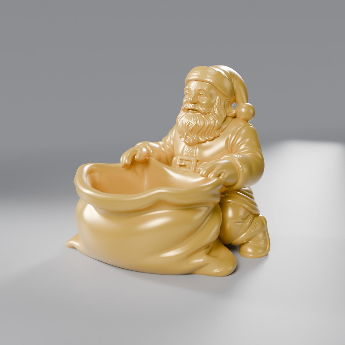 Papai Noel com Saco Porta-Doces, Dourado