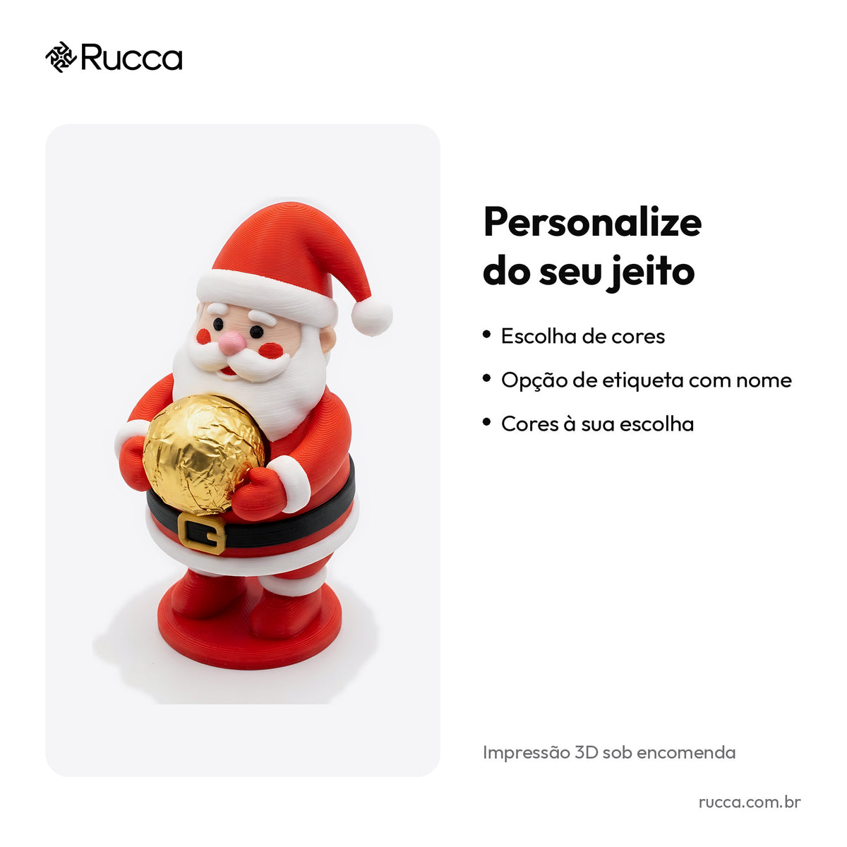 Papai Noel Porta-Bombom — Rucca 3D