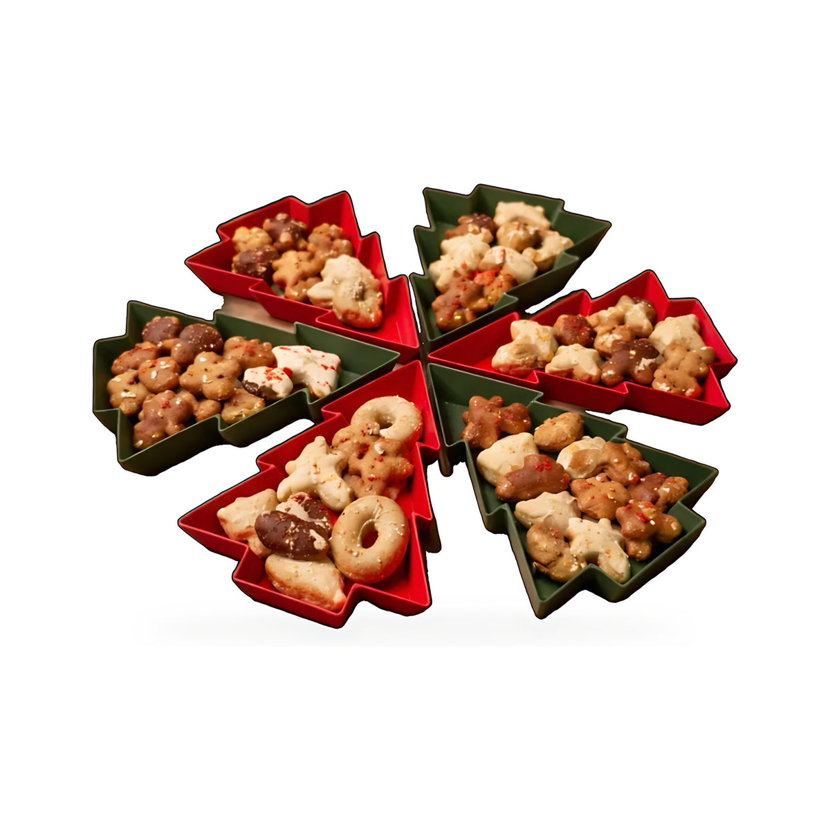 Petisqueira Modular Estrela de Natal (6 Bandejas Árvore) — Rucca 3D