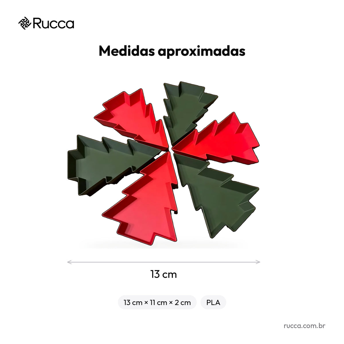 Petisqueira Modular Estrela de Natal (6 Bandejas Árvore) — Rucca 3D