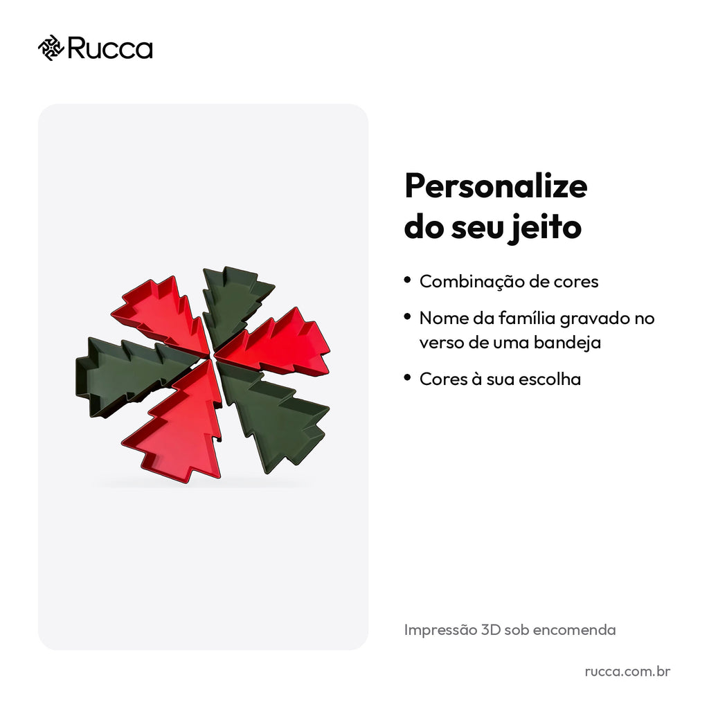 Petisqueira Modular Estrela de Natal (6 Bandejas Árvore) — Rucca 3D