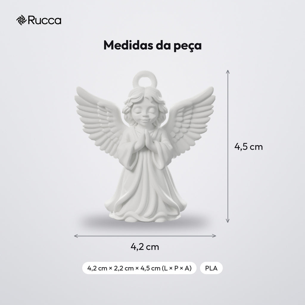 Pingente Anjinho da Guarda Rezando: medidas