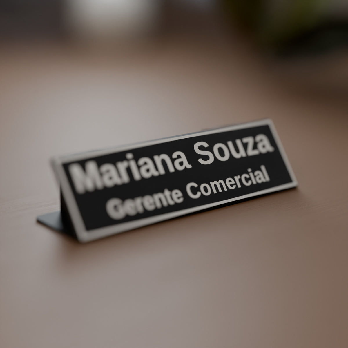 Placa de Mesa com Nome e Cargo, Porta-Canetas e Porta-Cartões, detalhe