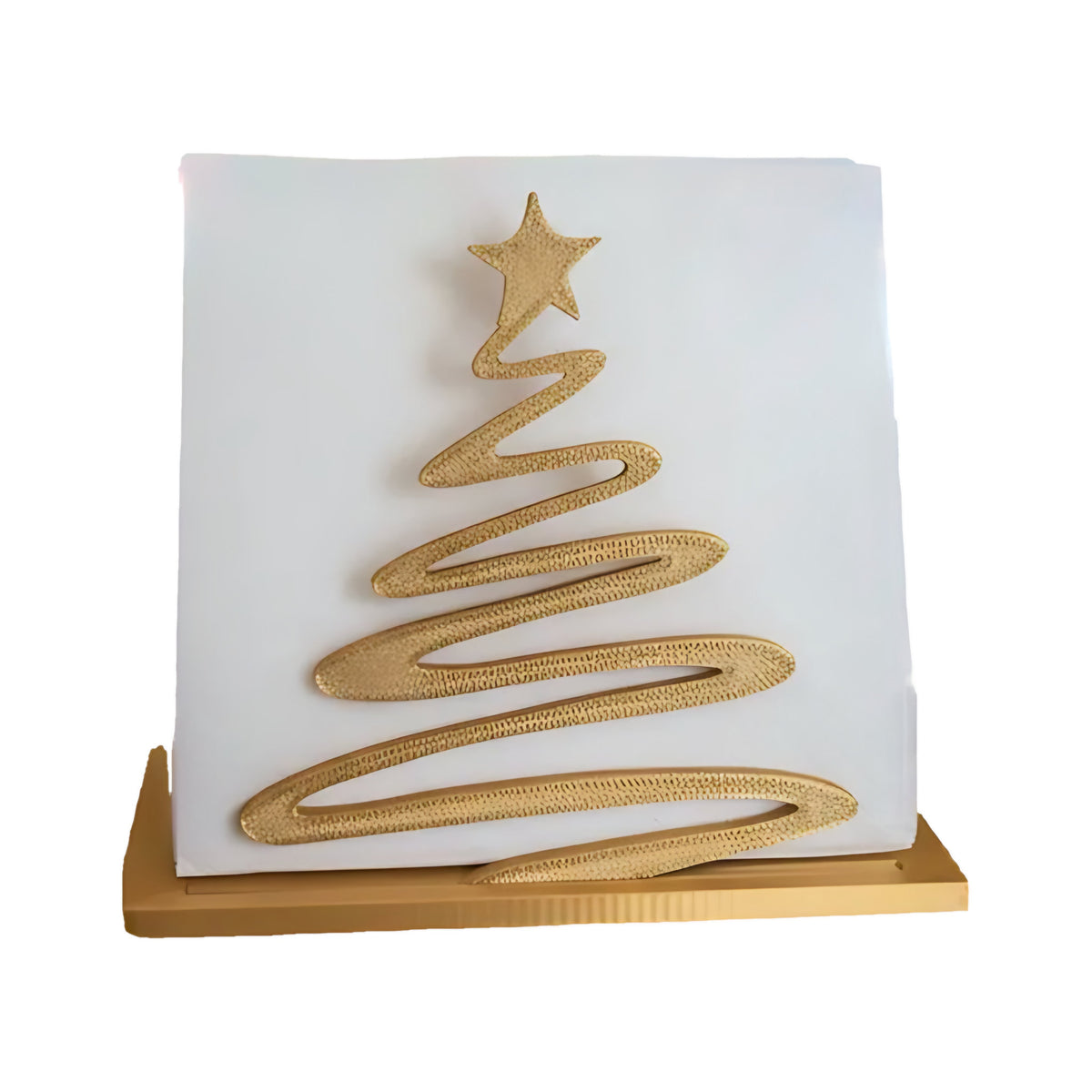 Placa de Natal Árvore Dourada em Espiral — Rucca 3D