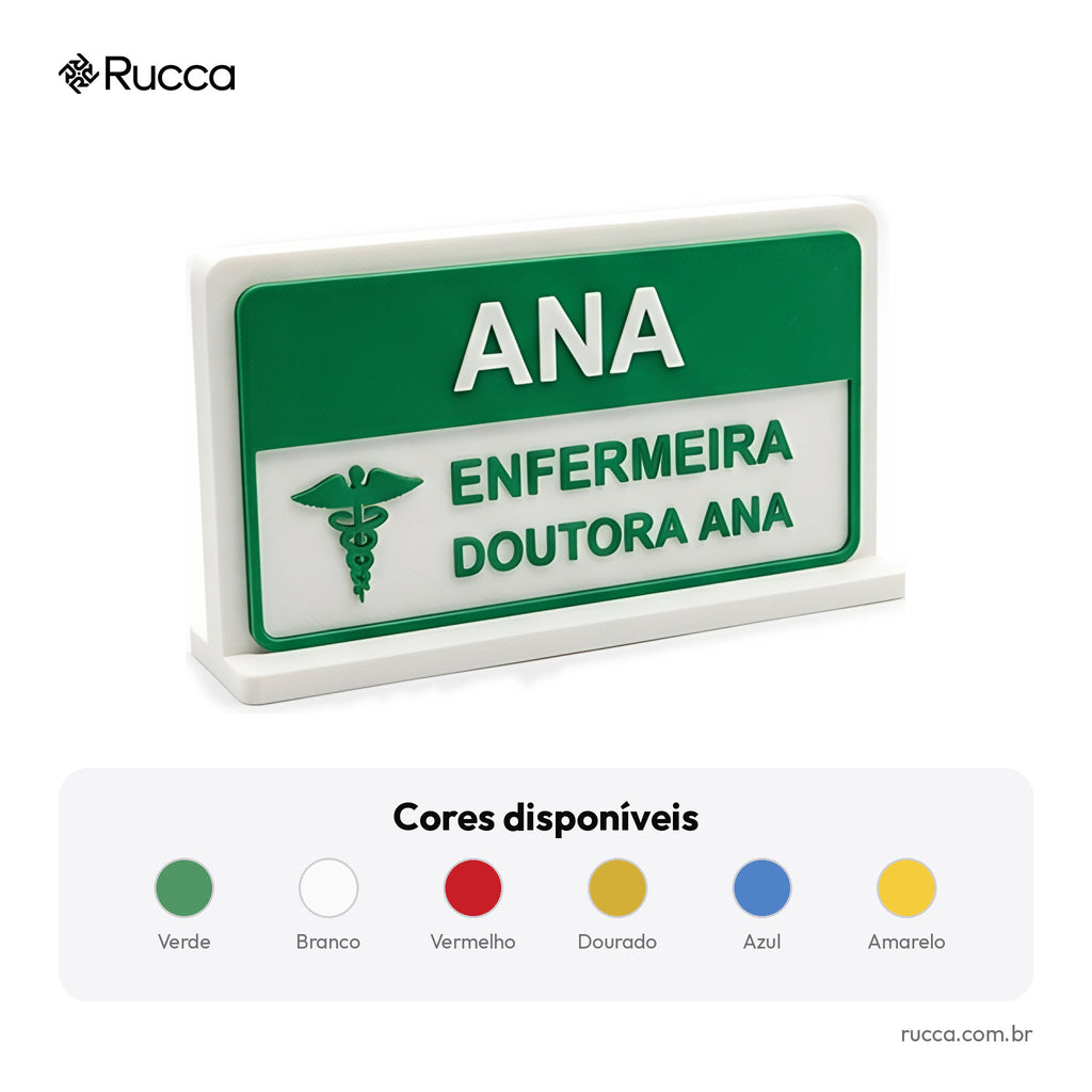 Placa de Profissão Personalizada com Nome — Rucca 3D