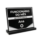 Placa de Reconhecimento Funcionário do Mês com Logo — Rucca 3D
