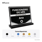 Placa de Reconhecimento Funcionário do Mês com Logo — Rucca 3D