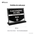 Placa de Reconhecimento Funcionário do Mês com Logo — Rucca 3D