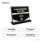 Placa de Reconhecimento Funcionário do Mês com Logo — Rucca 3D