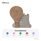 Plaquinha de Nascimento Balão de Ar Quente — Rucca 3D