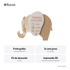 Plaquinha de Nascimento Elefantinho — Rucca 3D