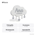 Plaquinha de nascimento Nuvem — Rucca 3D