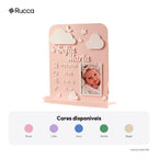 Plaquinha de Nascimento Rosa com Foto — Rucca 3D