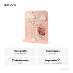 Plaquinha de Nascimento Rosa com Foto — Rucca 3D