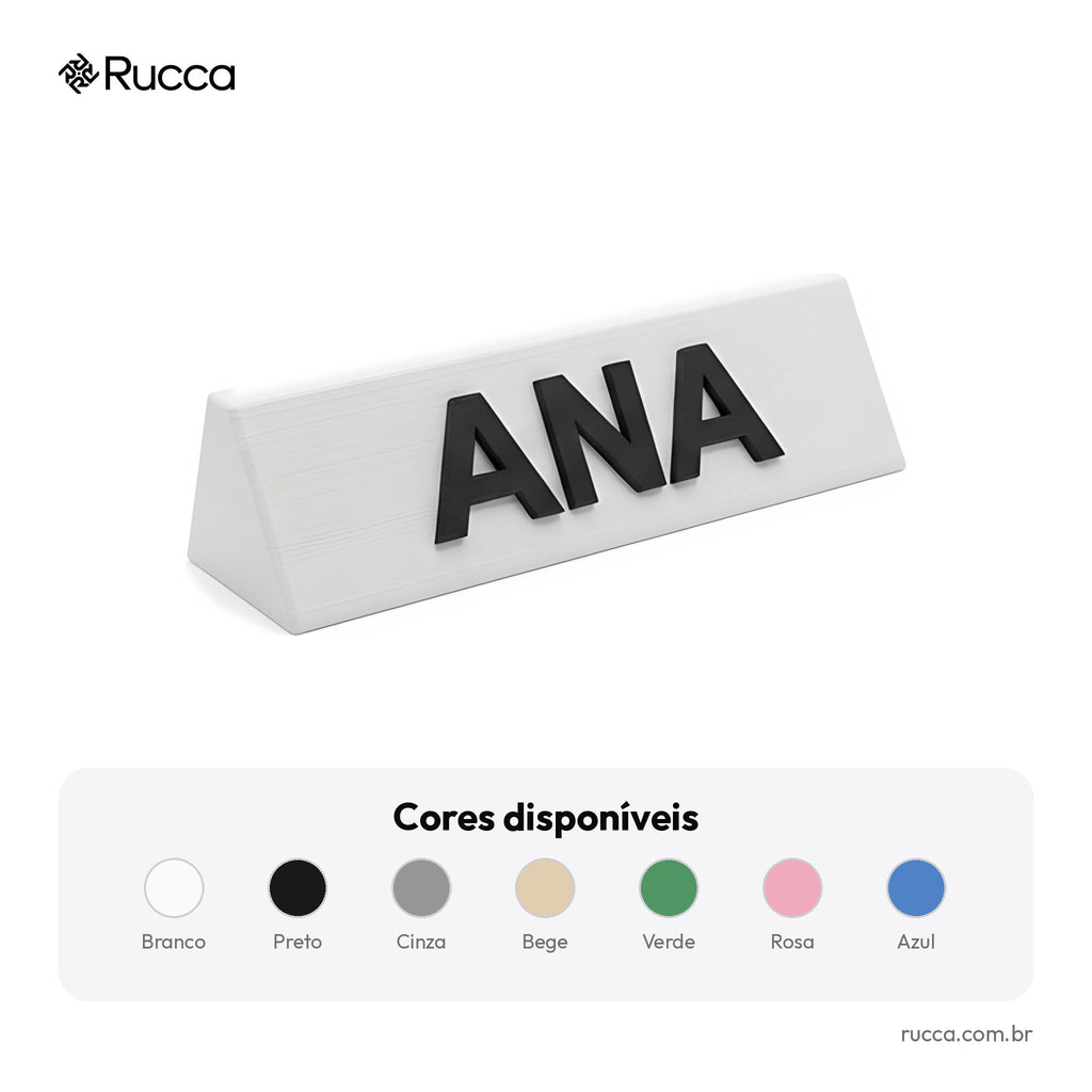 Plaquinha de nome de mesa — Rucca 3D