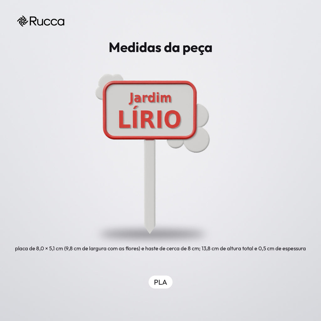 Plaquinha de Vaso com Nome da Planta: medidas