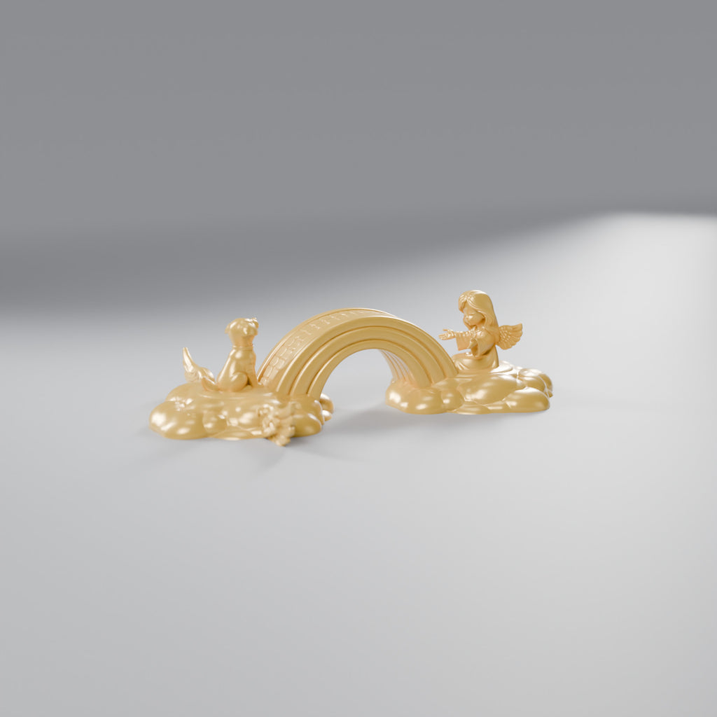 Ponte do Arco-Íris Memorial com Cachorro e Anjo, Dourado