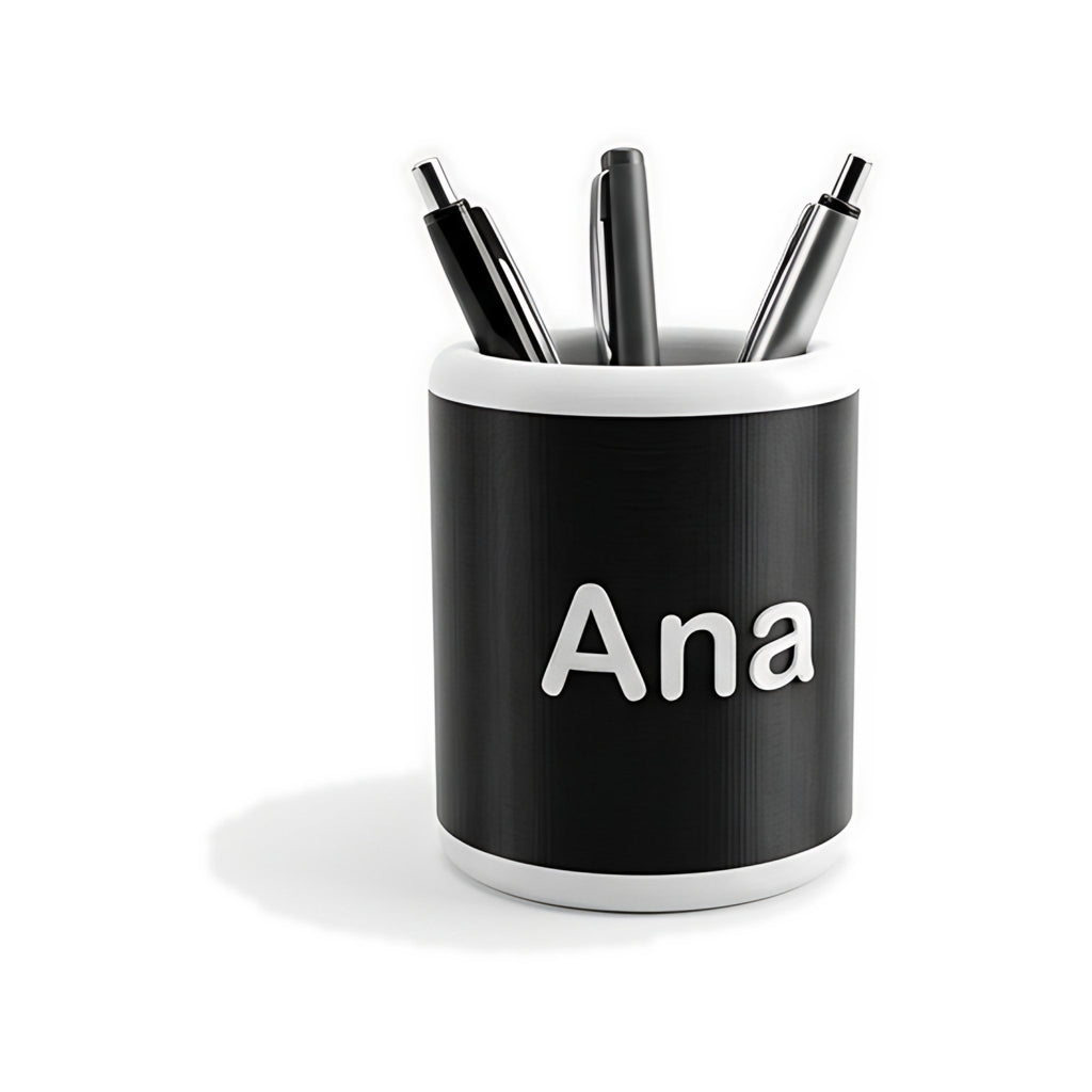 Porta-Canetas de Mesa com Logo — Rucca 3D
