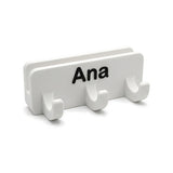 Porta-coleira e guia de parede com nome
