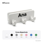 Porta-coleira e guia de parede com nome — Rucca 3D