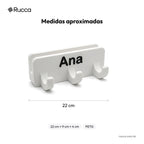 Porta-coleira e guia de parede com nome — Rucca 3D