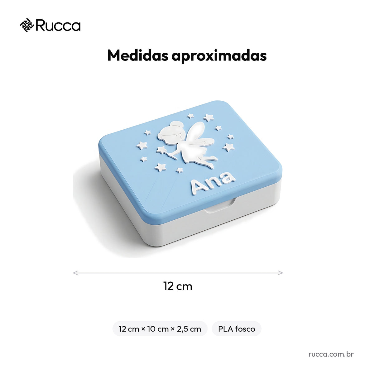 Porta dente de leite Fada do Dente com nome — Rucca 3D