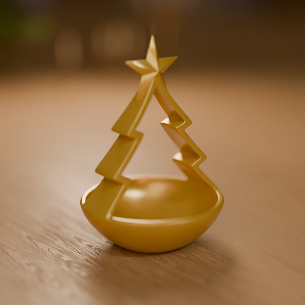 Porta-Doces Árvore de Natal com Estrela 20 cm, detalhe