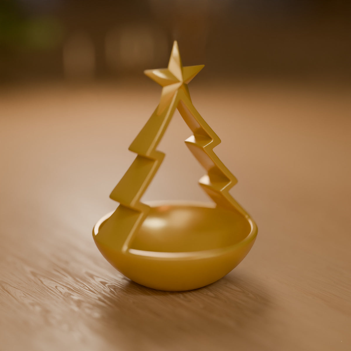 Porta-Doces Árvore de Natal com Estrela 20 cm, detalhe