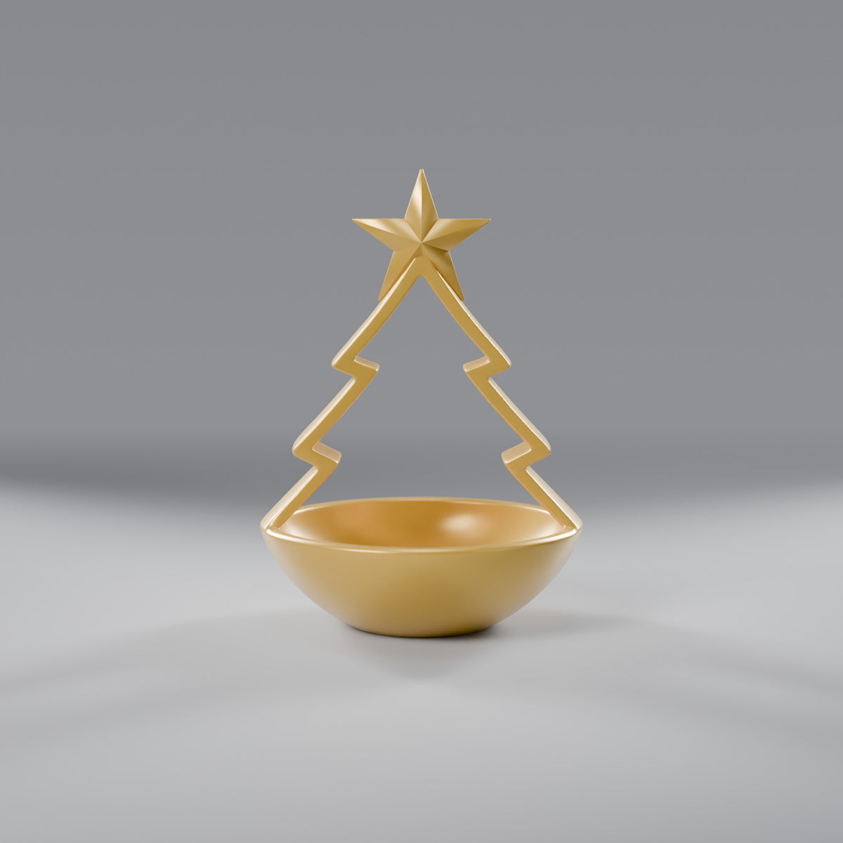 Porta-Doces Árvore de Natal com Estrela 20 cm, vista frontal