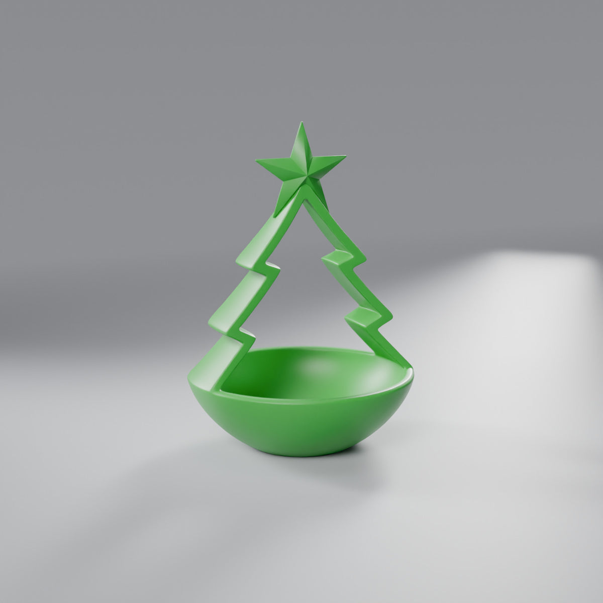 Porta-Doces Árvore de Natal com Estrela 20 cm, Verde Grama