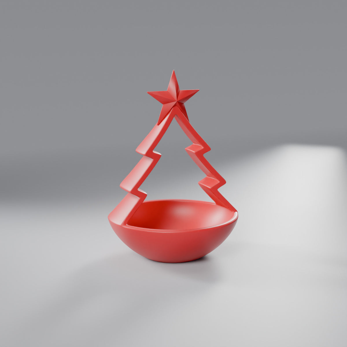 Porta-Doces Árvore de Natal com Estrela 20 cm, Vermelho Coração