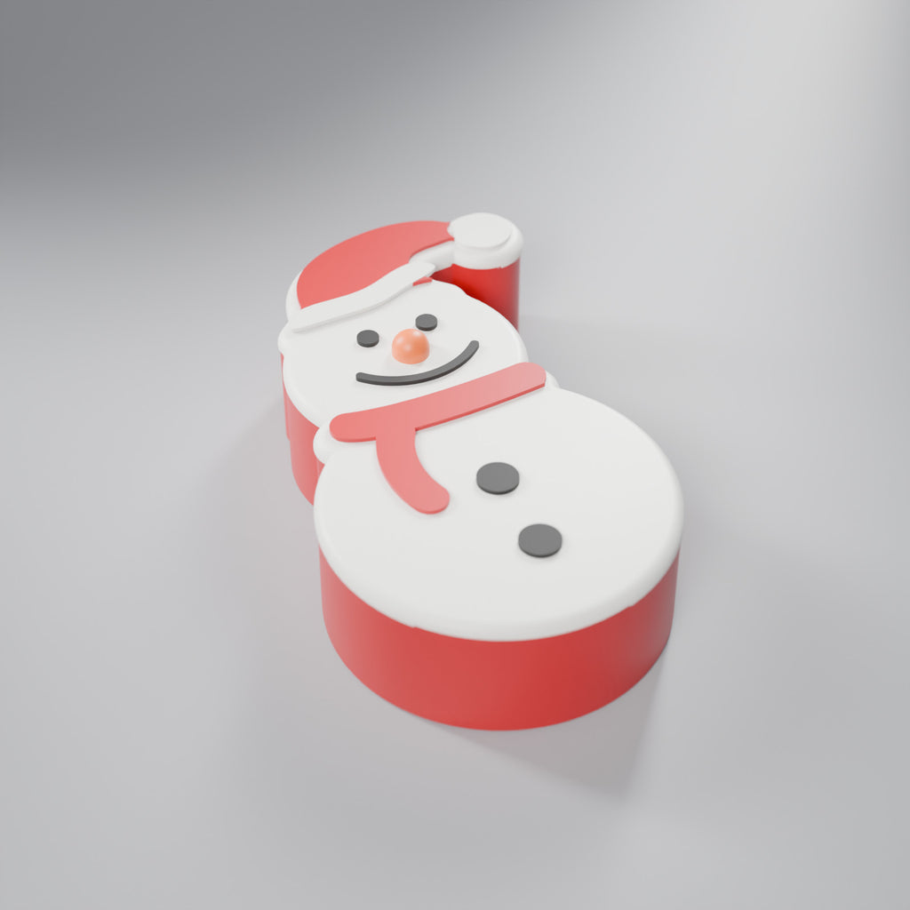 Porta-Doces Boneco de Neve com Tampa, Gorro, cachecol e caixa Vermelho Coração