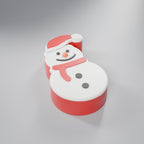 Porta-Doces Boneco de Neve com Tampa, Gorro, cachecol e caixa Vermelho Coração