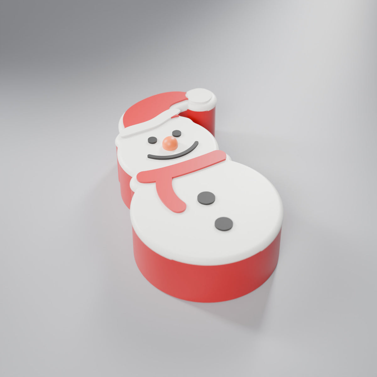 Porta-Doces Boneco de Neve com Tampa, Gorro, cachecol e caixa Vermelho Coração