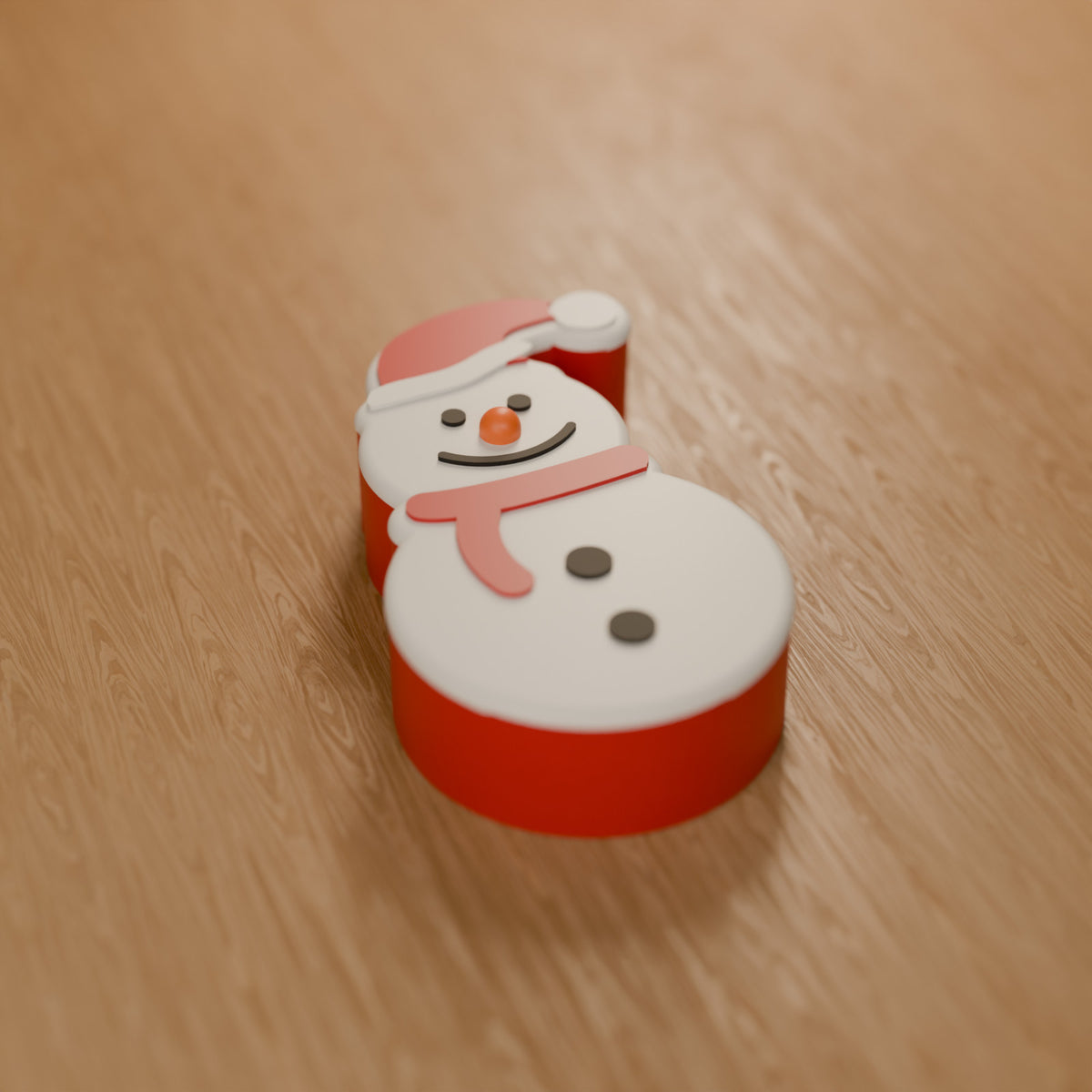Porta-Doces Boneco de Neve com Tampa decorando o ambiente