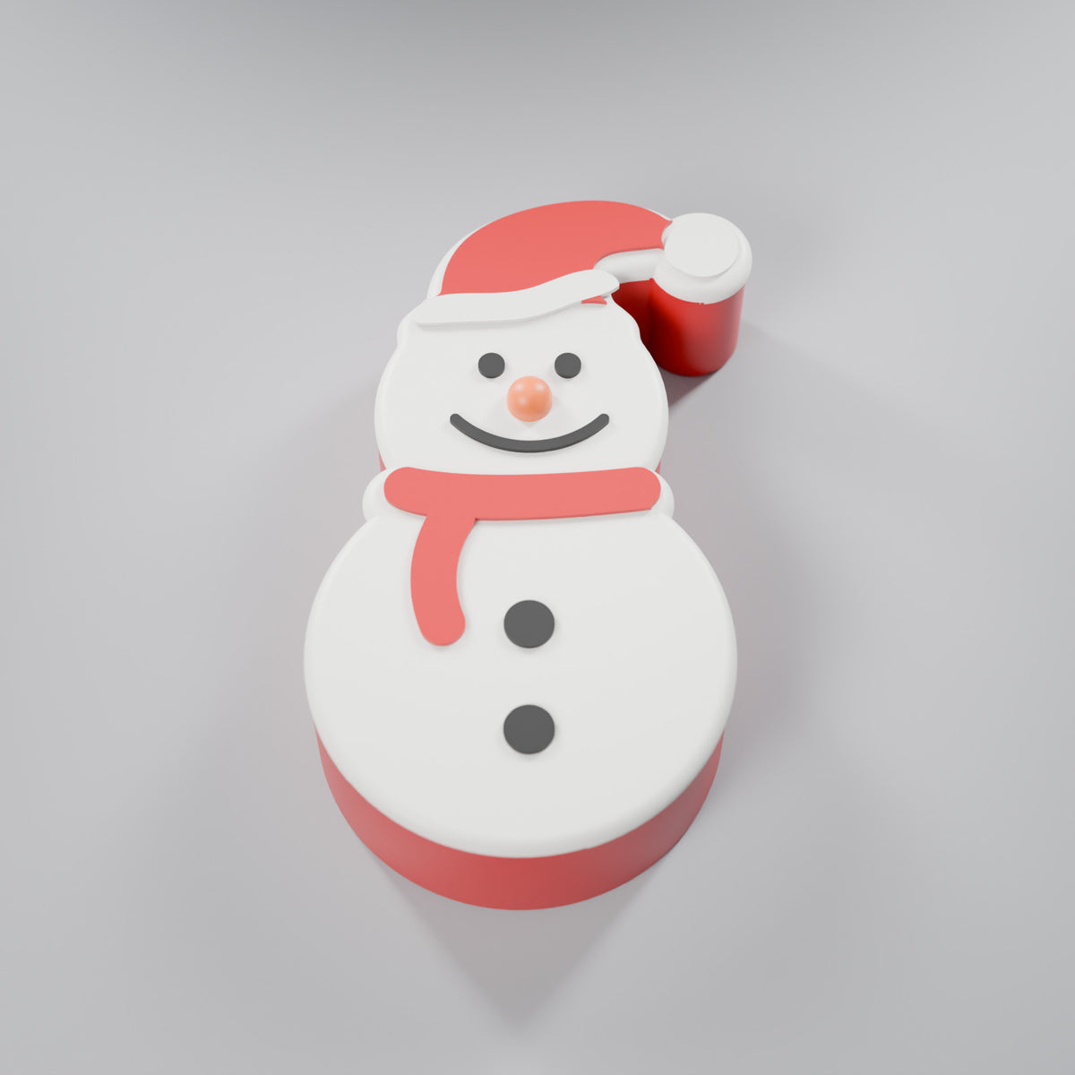 Porta-Doces Boneco de Neve com Tampa, vista frontal