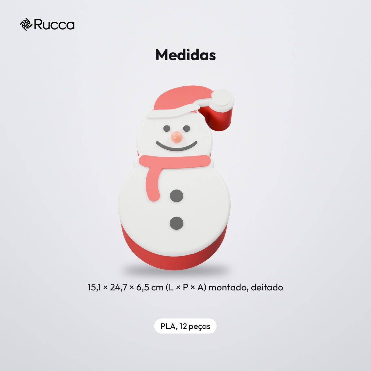 Porta-Doces Boneco de Neve com Tampa: medidas