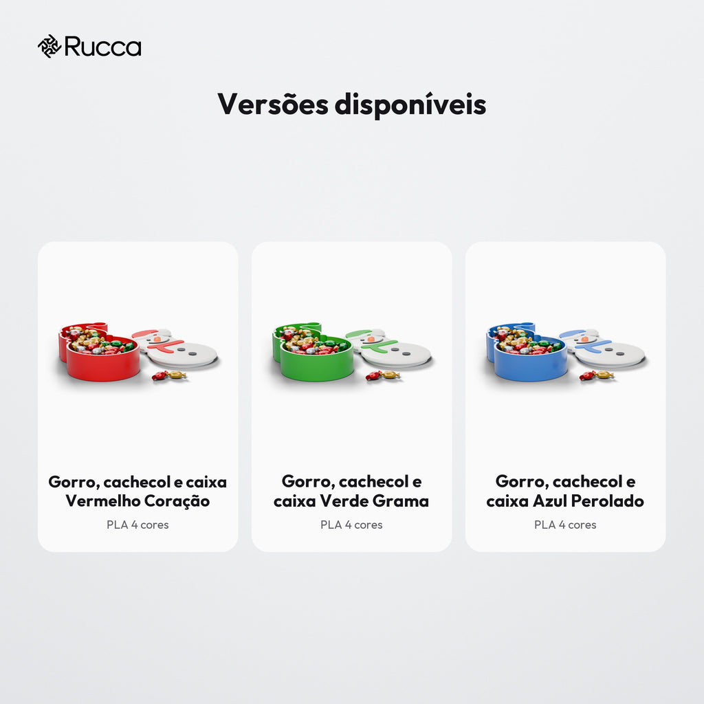 Porta-Doces Boneco de Neve com Tampa: versões disponíveis