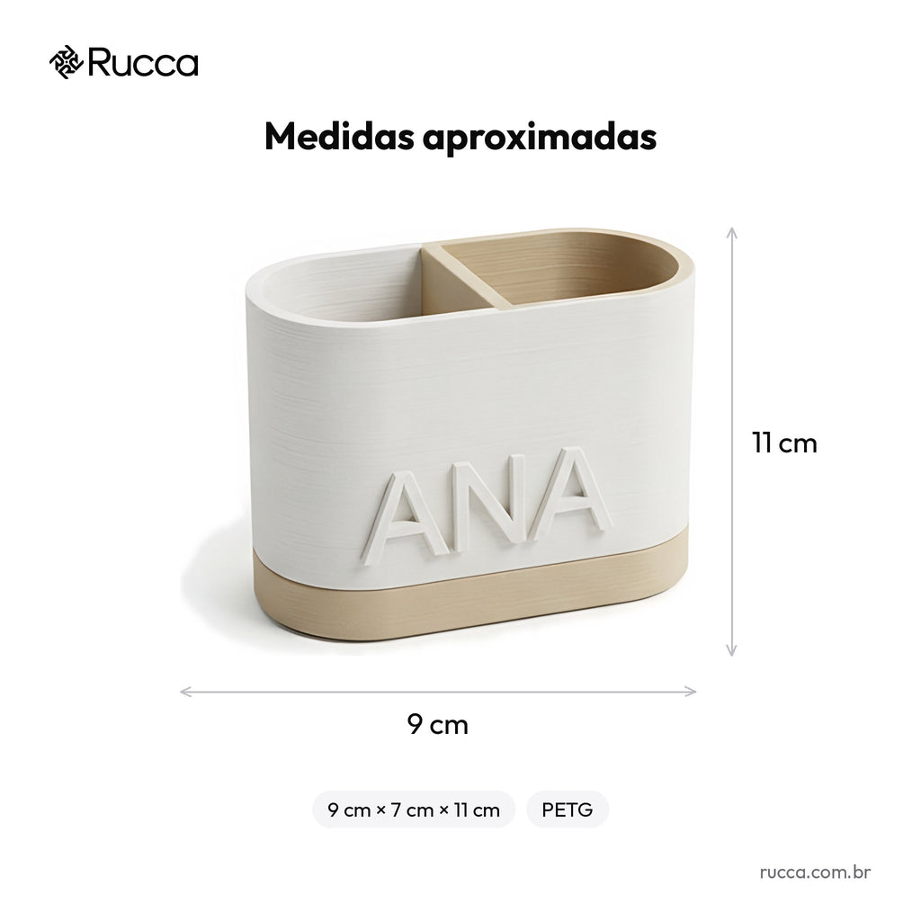 Porta-Escovas de Dente com Divisória — Rucca 3D
