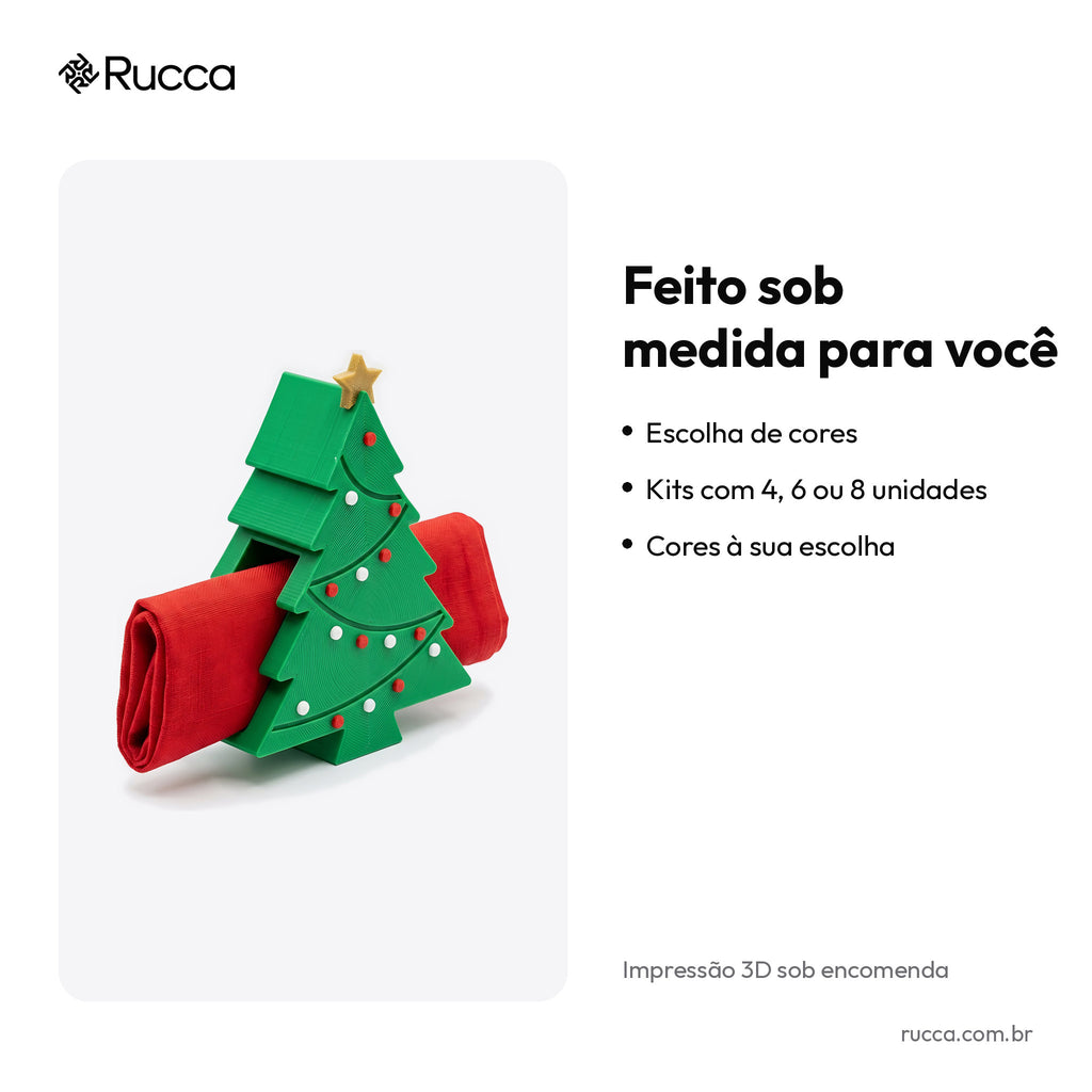 Porta-Guardanapo Árvore de Natal — Rucca 3D