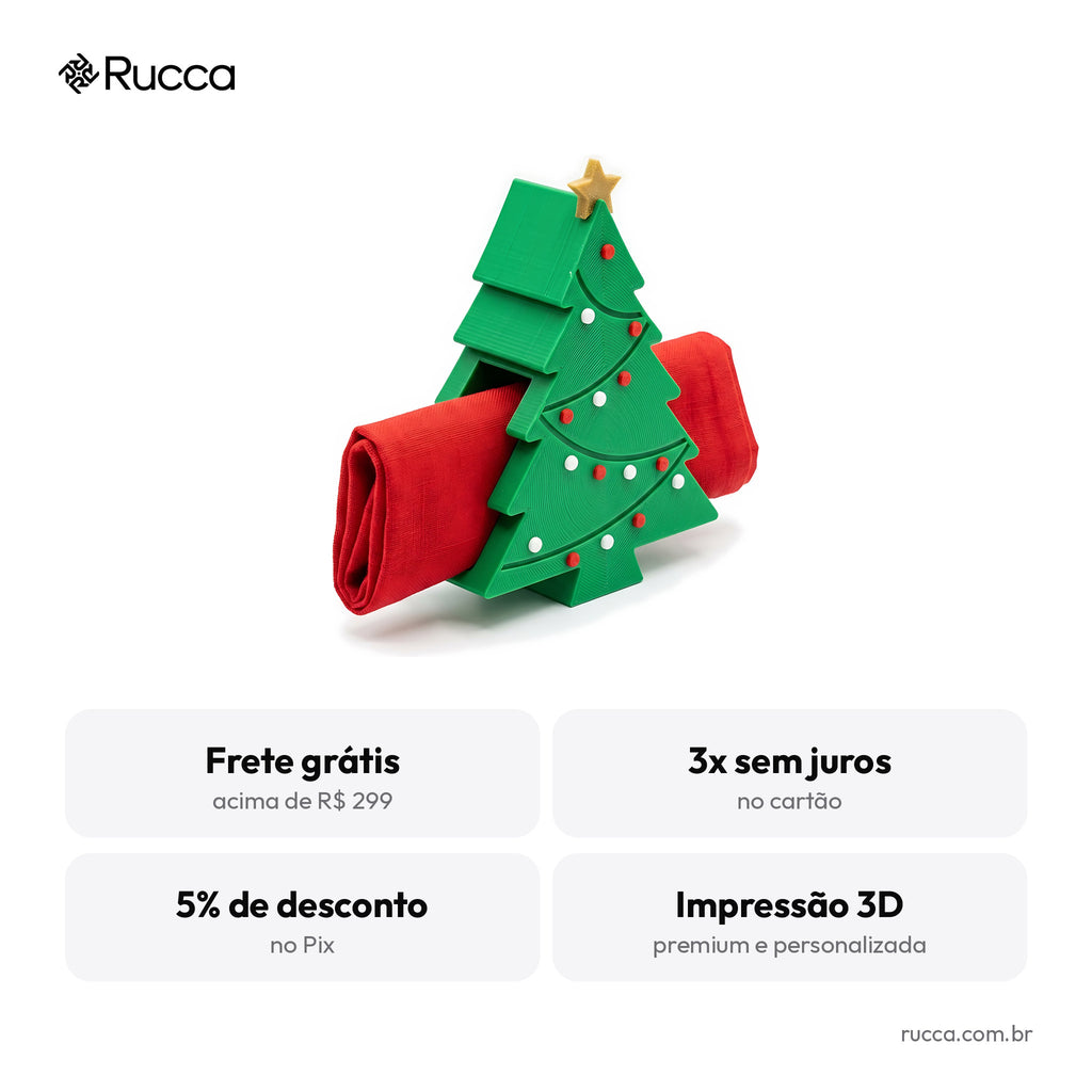 Porta-Guardanapo Árvore de Natal — Rucca 3D