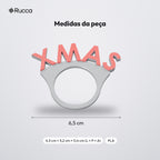 Porta-Guardanapo de Natal XMAS: medidas