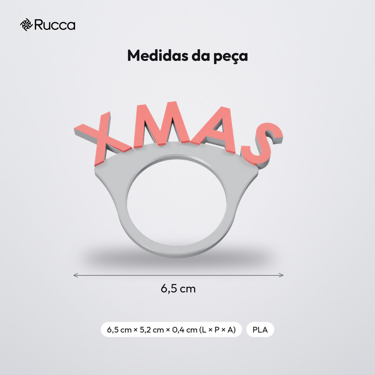 Porta-Guardanapo de Natal XMAS: medidas