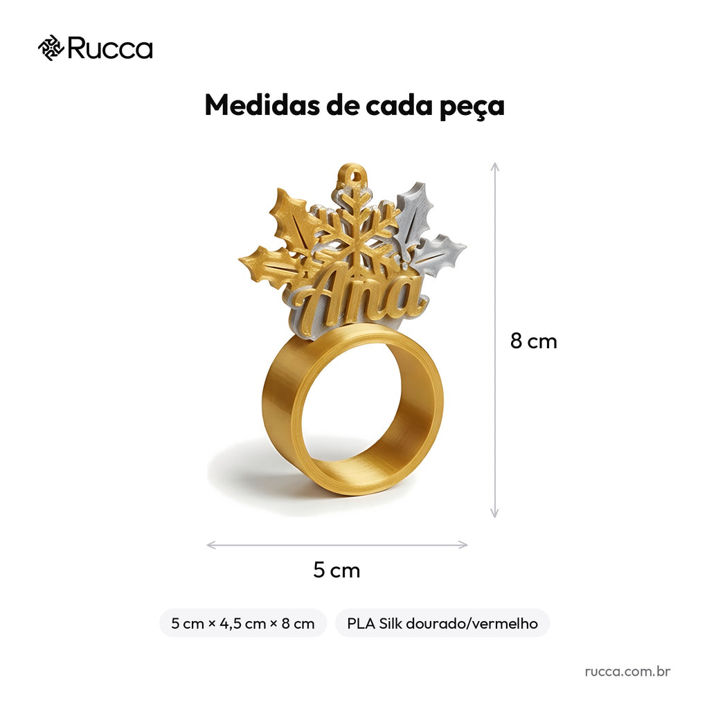 Porta-Guardanapo Natalino (Kit 6) — Rucca 3D