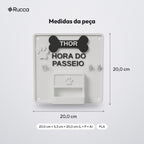 Porta-Guia e Coleira de Parede com Nome do Pet: medidas