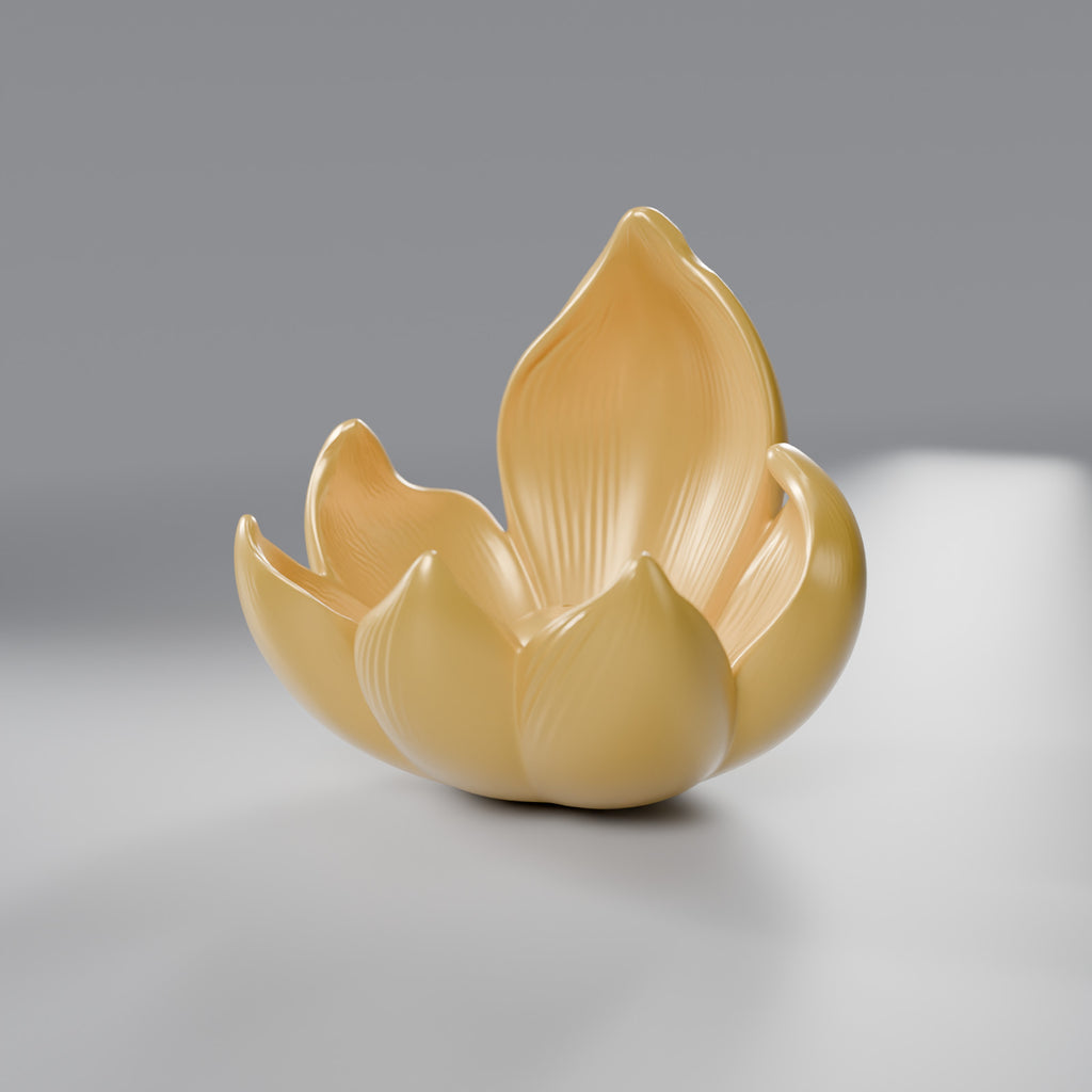 Porta-Incenso Flor de Lótus da Serenidade, Dourado