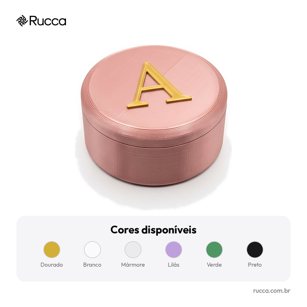 Porta-Joias Personalizado com Nome ou Inicial — Rucca 3D